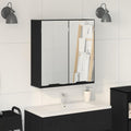 vidaXL Spiegelschrank mit Regal Schwarz Eichen-Optik 64 x 20 x 67 cm