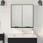 vidaXL Spiegelschrank mit Regal Schwarz Eichen-Optik 64 x 20 x 67 cm