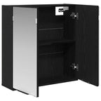 vidaXL Spiegelschrank mit Regal Schwarz Eichen-Optik 64 x 20 x 67 cm