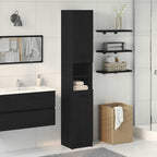 vidaXL Badezimmerschrank Schwarz Eichen-Optik 32 x 34 x 188,5 cm