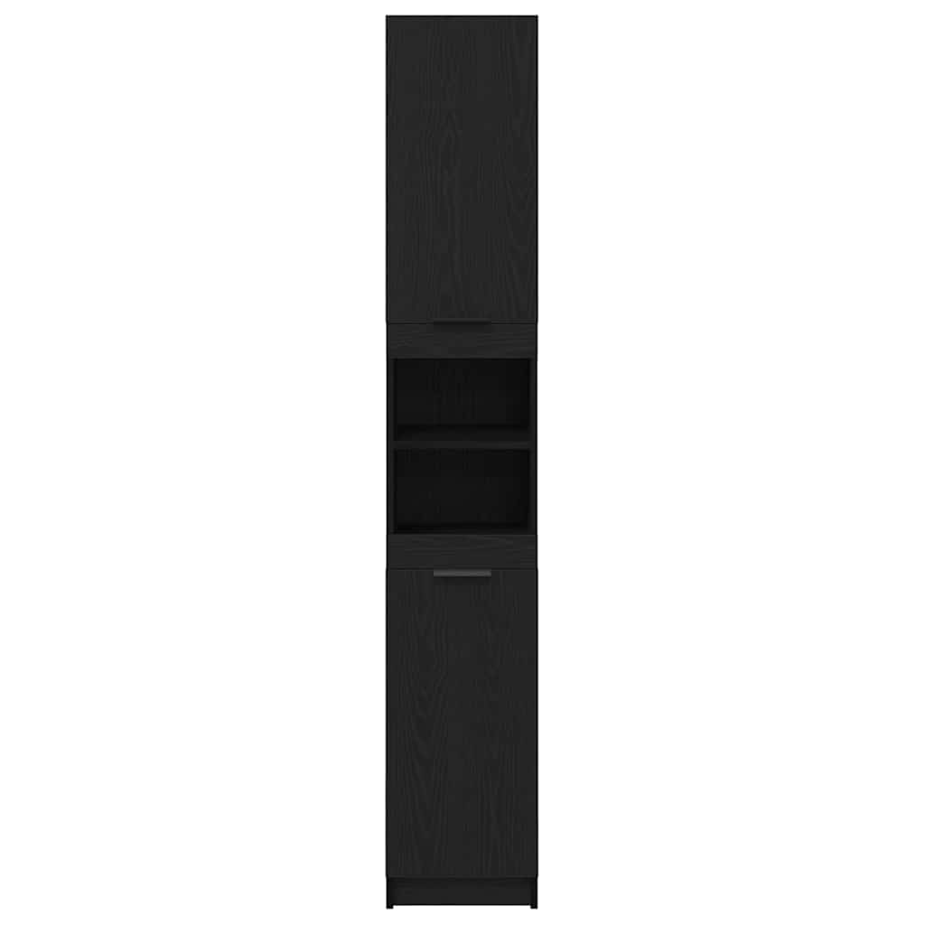 vidaXL Badezimmerschrank Schwarz Eichen-Optik 32 x 34 x 188,5 cm