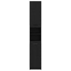 vidaXL Badezimmerschrank Schwarz Eichen-Optik 32 x 34 x 188,5 cm
