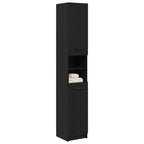 vidaXL Badezimmerschrank Schwarz Eichen-Optik 32 x 34 x 188,5 cm
