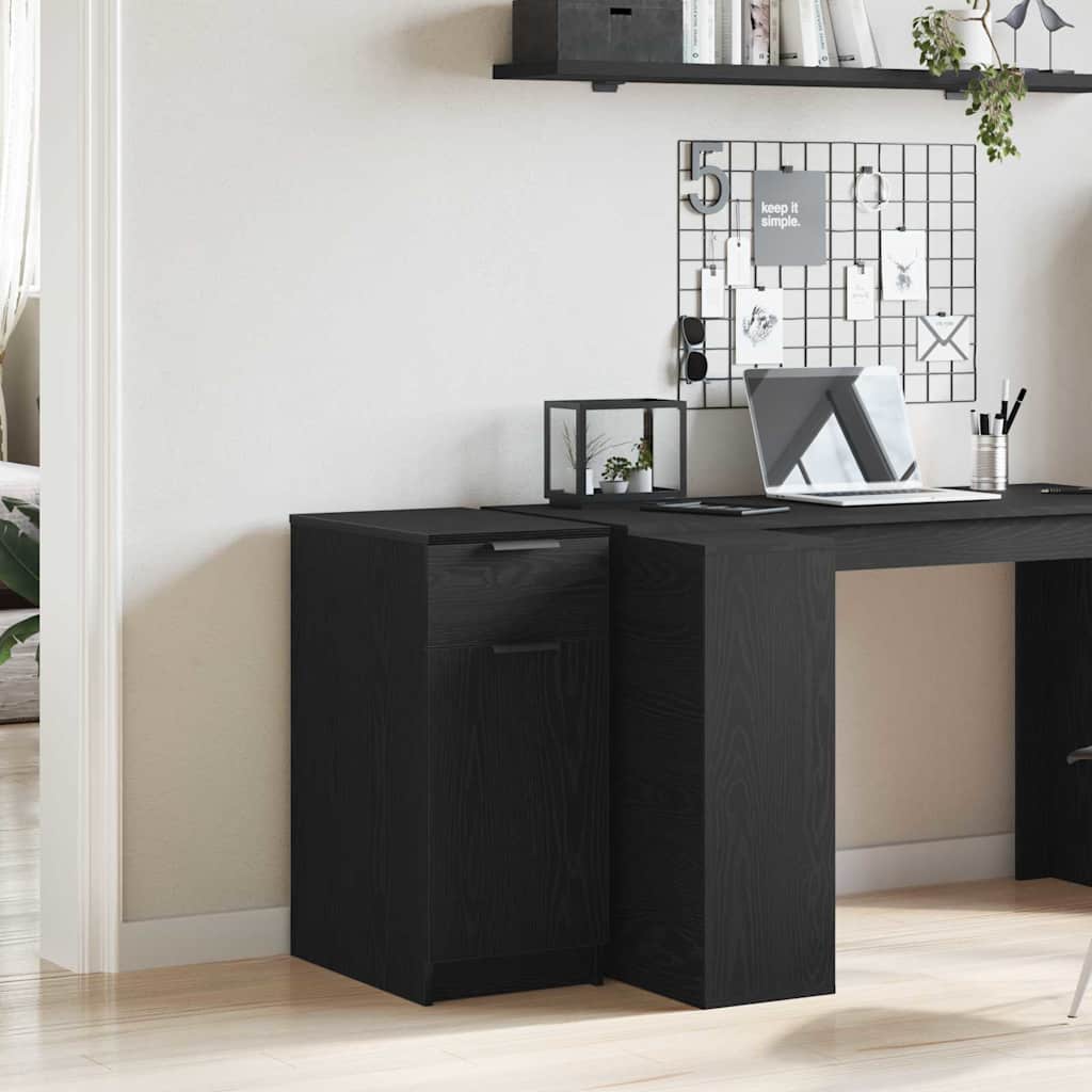 vidaXL Büroschrank Schwarz Eichen-Optik 33 x 50 x 75 cm Holzwerkstoff