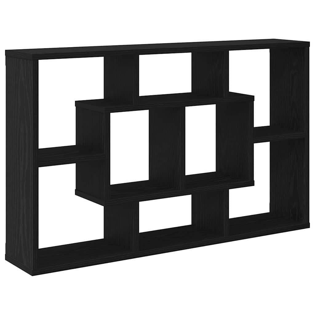 vidaXL Wandregal Schwarz Eichen-Optik 85 x 16 x 52,5 cm Holzwerkstoff