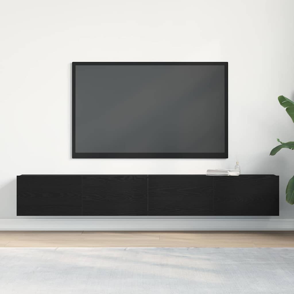 vidaXL TV-Schränk 2 pcs Schwarz 100 x 30 x 30 cm Holzwerkstoff
