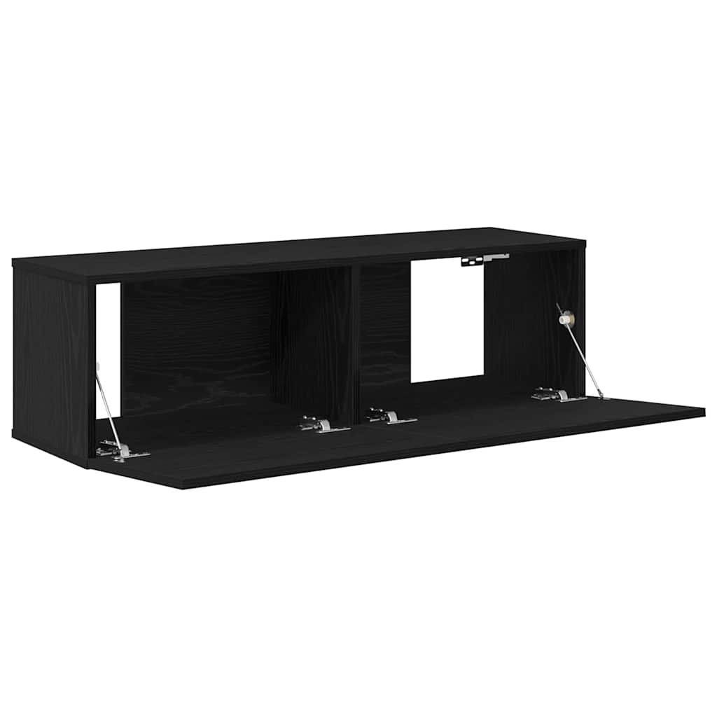 vidaXL TV-Schränk 2 pcs Schwarz 100 x 30 x 30 cm Holzwerkstoff