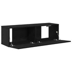 vidaXL TV-Schränk 2 pcs Schwarz 100 x 30 x 30 cm Holzwerkstoff