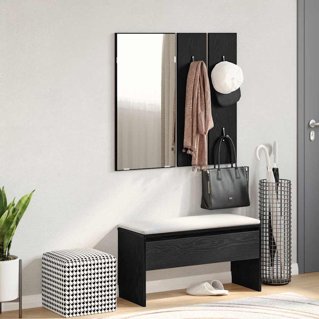 vidaXL Flurmöbel-Set 4 pcs Schwarz Eichen-Optik Holzwerkstoff