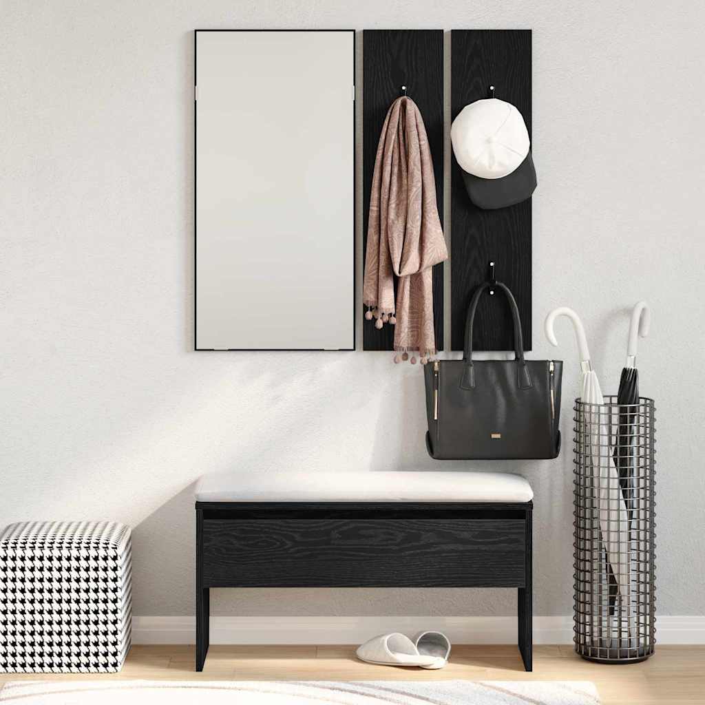 vidaXL Flurmöbel-Set 4 pcs Schwarz Eichen-Optik Holzwerkstoff