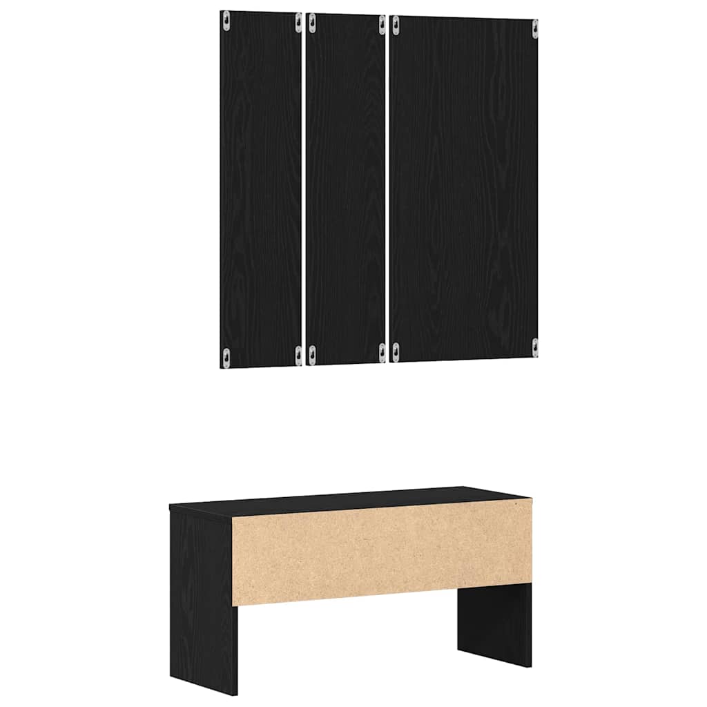 vidaXL Flurmöbel-Set 4 pcs Schwarz Eichen-Optik Holzwerkstoff