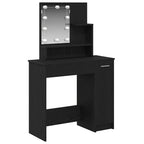 vidaXL Schminktisch mit Regal Schwarz Eichen-Optik 86.5 x 35 x 136 cm