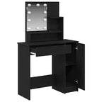 vidaXL Schminktisch mit Regal Schwarz Eichen-Optik 86.5 x 35 x 136 cm
