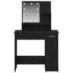 vidaXL Schminktisch mit Regal Schwarz Eichen-Optik 86.5 x 35 x 136 cm