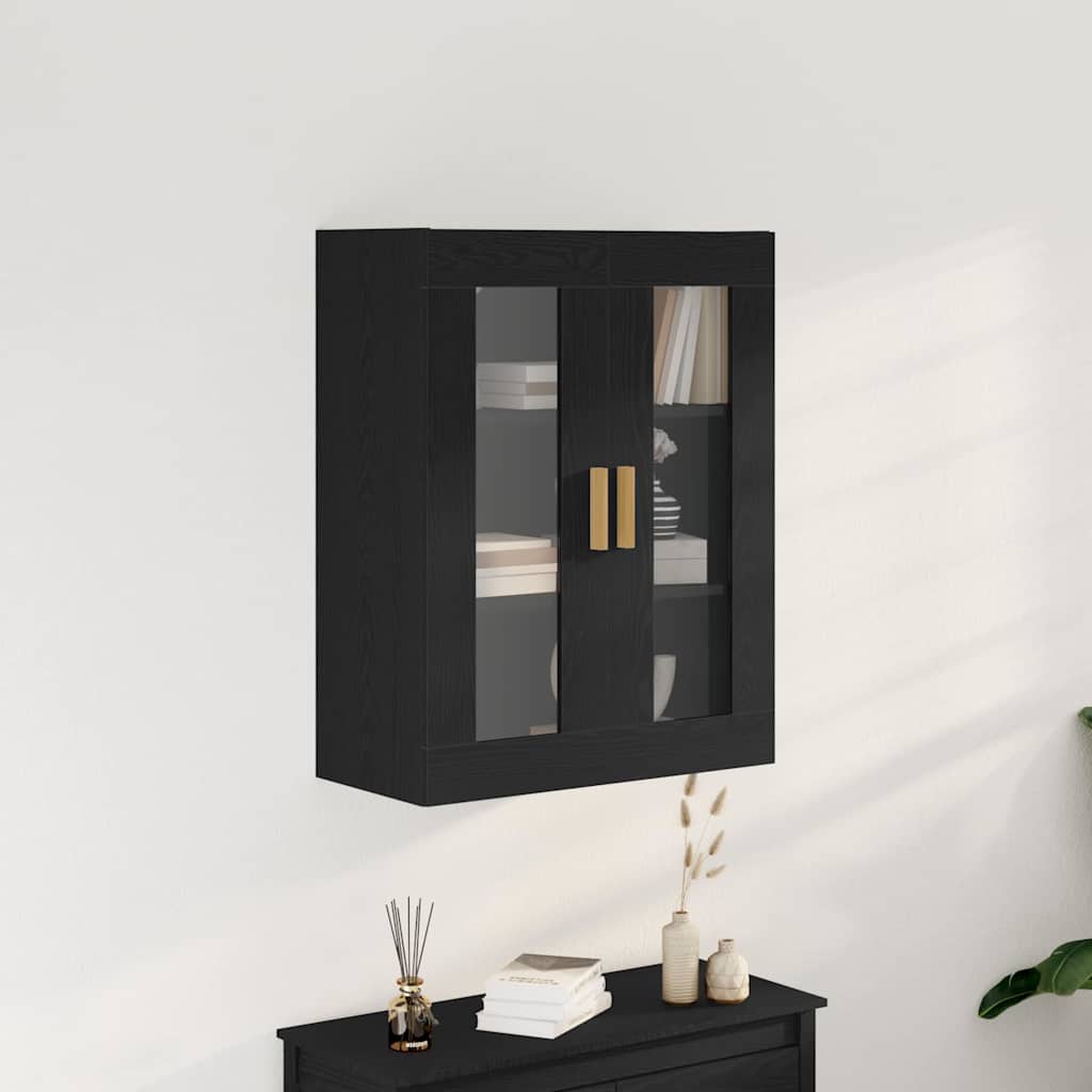 vidaXL Wandschrank Wandmontiert Schwarz Eichen-Optik 69,5 x 34 x 90 cm