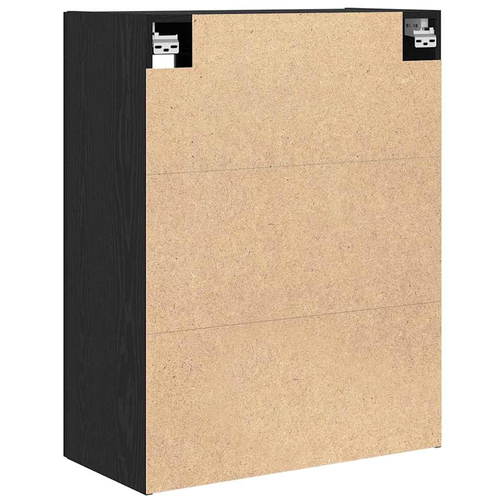 vidaXL Wandschrank Wandmontiert Schwarz Eichen-Optik 69,5 x 34 x 90 cm