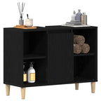 vidaXL Spülbeckenschrank Eiche Schwarz 80x33x60 cm Holzwerkstoff