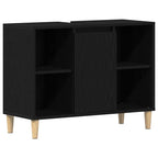 vidaXL Spülbeckenschrank Eiche Schwarz 80x33x60 cm Holzwerkstoff