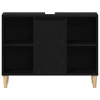 vidaXL Spülbeckenschrank Eiche Schwarz 80x33x60 cm Holzwerkstoff