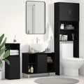 vidaXL Spülbeckenschrank Eiche Schwarz 80x33x60 cm Holzwerkstoff