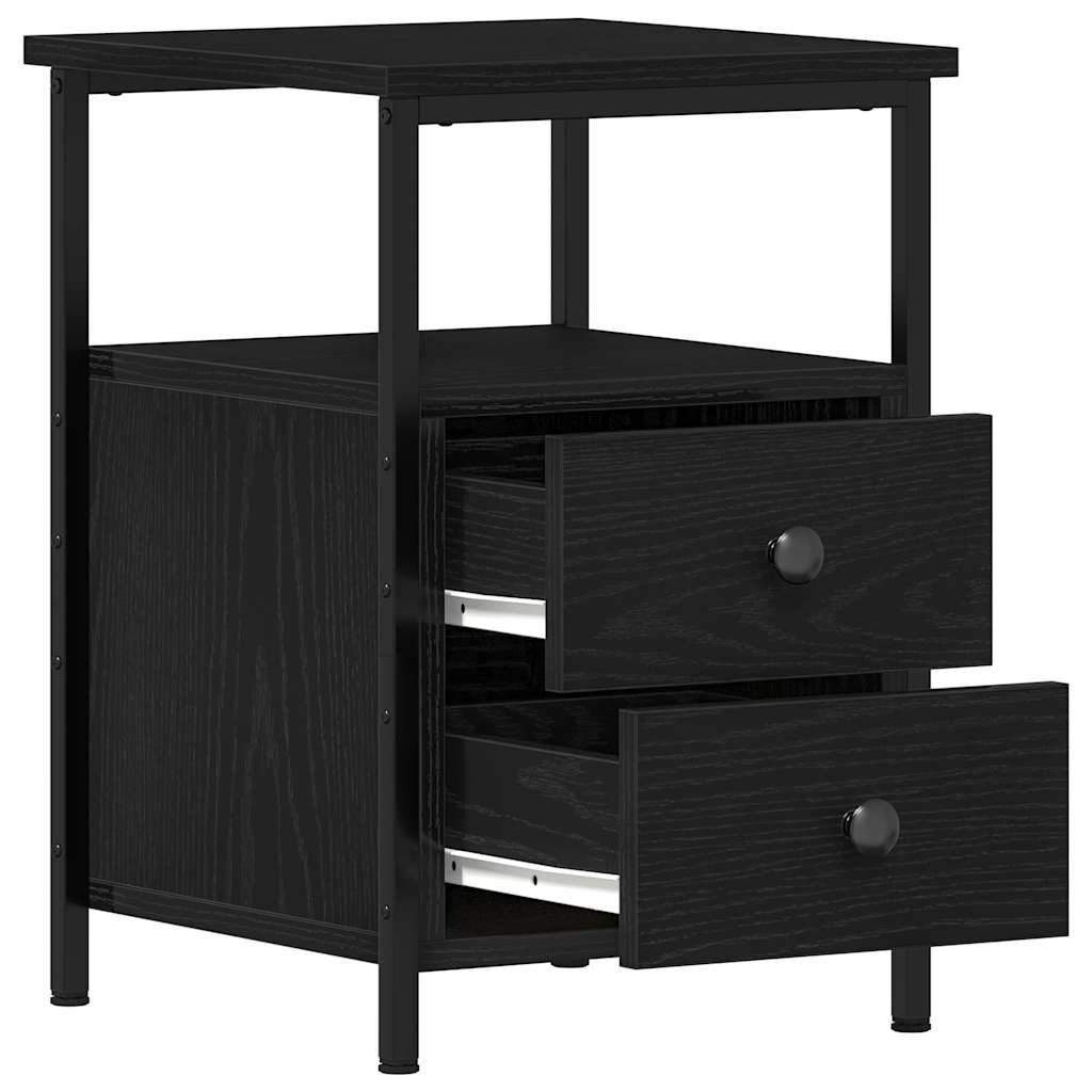 vidaXL Nachttische 2 Stk. Schwarze Eiche 34x35,5x50 cm Holzwerkstoff