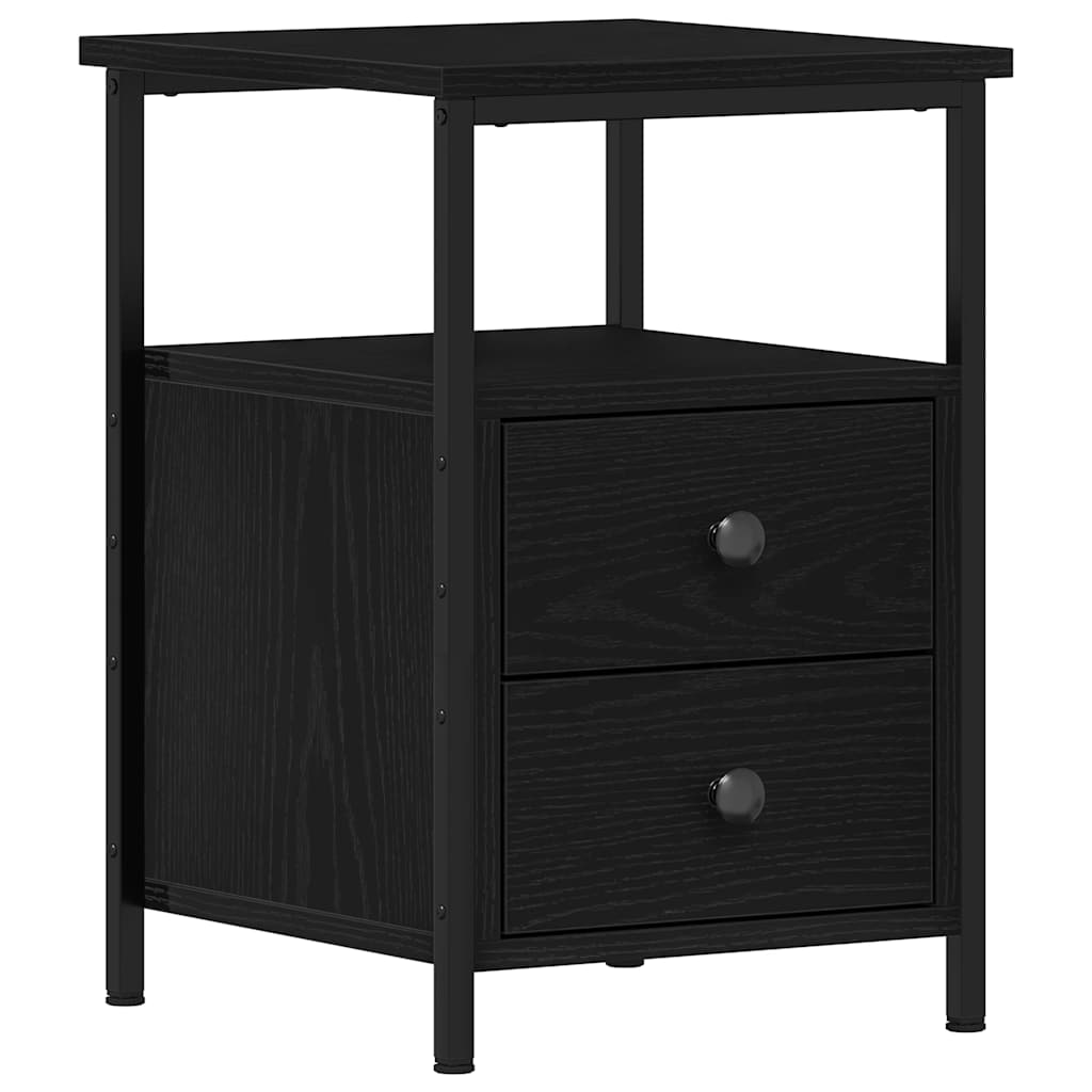 vidaXL Nachttische 2 Stk. Schwarze Eiche 34x35,5x50 cm Holzwerkstoff
