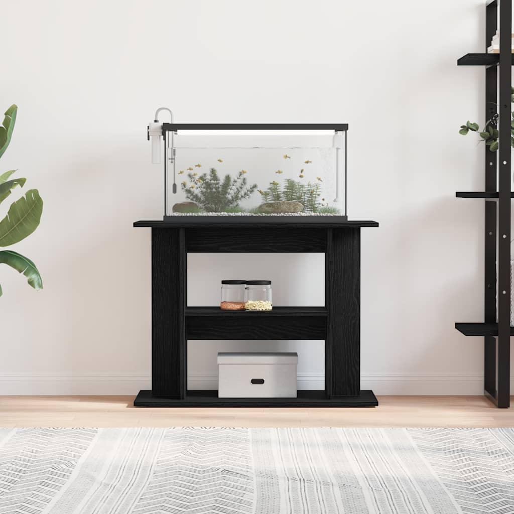 vidaXL Aquariumständer Schwarz Eichen-Optik 80x35x60 cm Holzwerkstoff