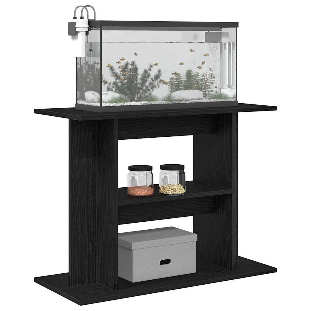 vidaXL Aquariumständer Schwarz Eichen-Optik 80x35x60 cm Holzwerkstoff
