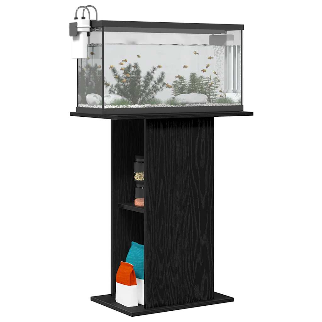 vidaXL Aquariumständer Schwarz Eichen-Optik 60,5x36x72,5 cm