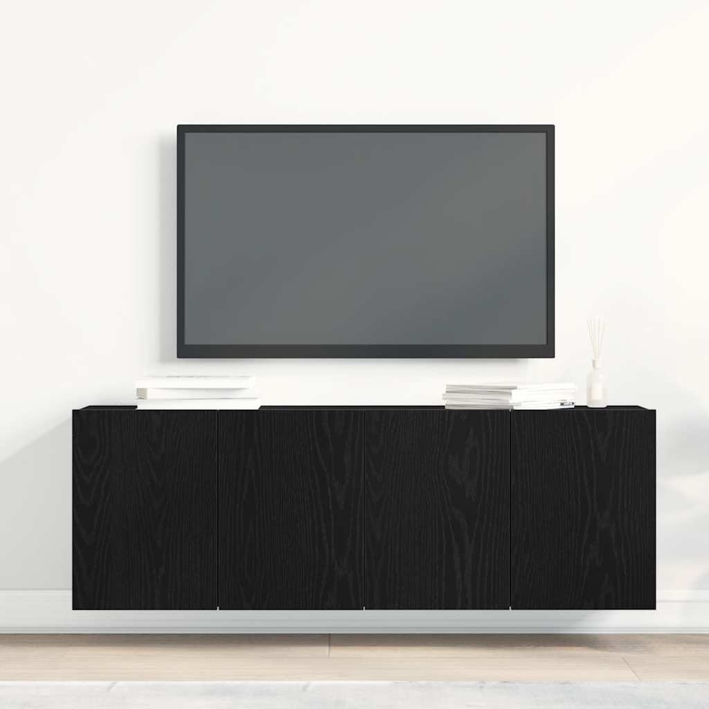 vidaXL TV-Schränke 2 Stk. Schwarze Eiche 120 x 30 x 41 cm Holzwerkstoff