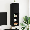 vidaXL TV-Schrankset mit LED Schwarz Eichen-Optik 30,5 x 30 x 102 cm