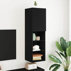 vidaXL TV-Schrankset mit LED Schwarz Eichen-Optik 30,5 x 30 x 102 cm