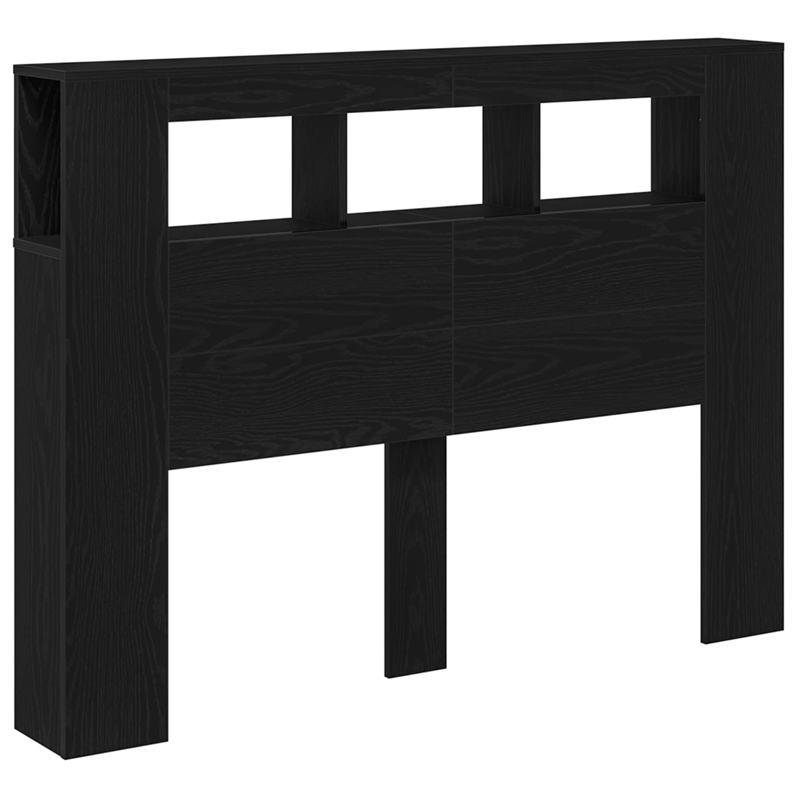 vidaXL LED Kopfteil Schwarz Eichen-Optik 140 x 18,5 x 103,5 cm