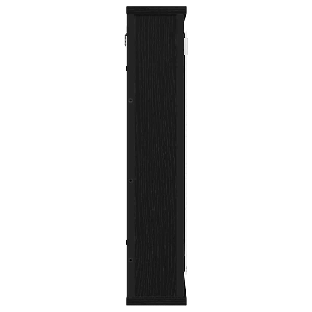 vidaXL Bad-Spiegelschrank Schwarz Eiche-Optik 42x12x60cm Holzwerkstoff