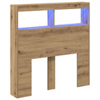vidaXL LED-Kopfteil mit Ablagen Artisan-Eiche 100x17x102 cm