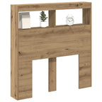 vidaXL LED-Kopfteil mit Ablagen Artisan-Eiche 100x17x102 cm