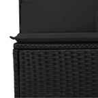 vidaXL 2-tlg. Garten-Sofagarnitur mit Kissen Schwarz Poly Rattan