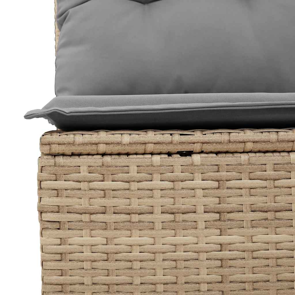 vidaXL 2-tlg. Garten-Sofagarnitur mit Kissen Beige Poly Rattan Akazie