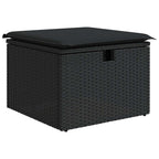 vidaXL 10-tlg. Garten-Sofagarnitur mit Kissen Schwarz Poly Rattan