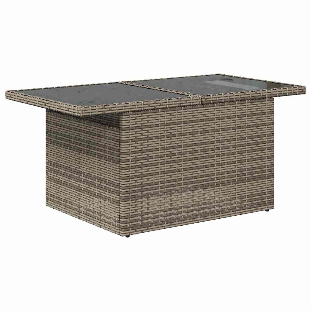 vidaXL 6-tlg. Garten-Sofagarnitur mit Kissen Grau Poly Rattan Akazie