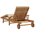 vidaXL Sonnenliege Beige 200 x 67 x 84 cm Massivholz Akazie