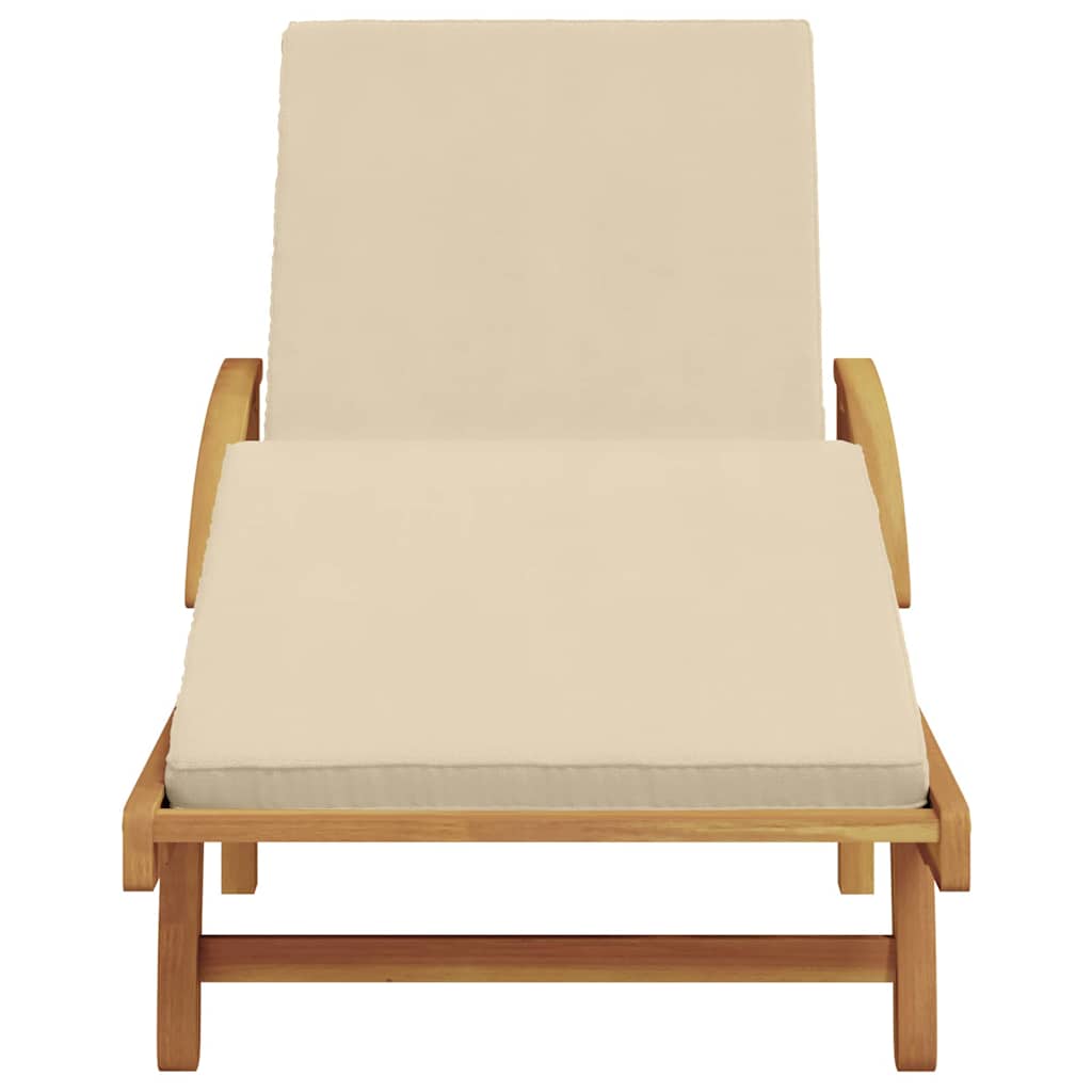 vidaXL Sonnenliege Beige 200 x 67 x 84 cm Massivholz Akazie