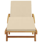 vidaXL Sonnenliege Beige 200 x 67 x 84 cm Massivholz Akazie