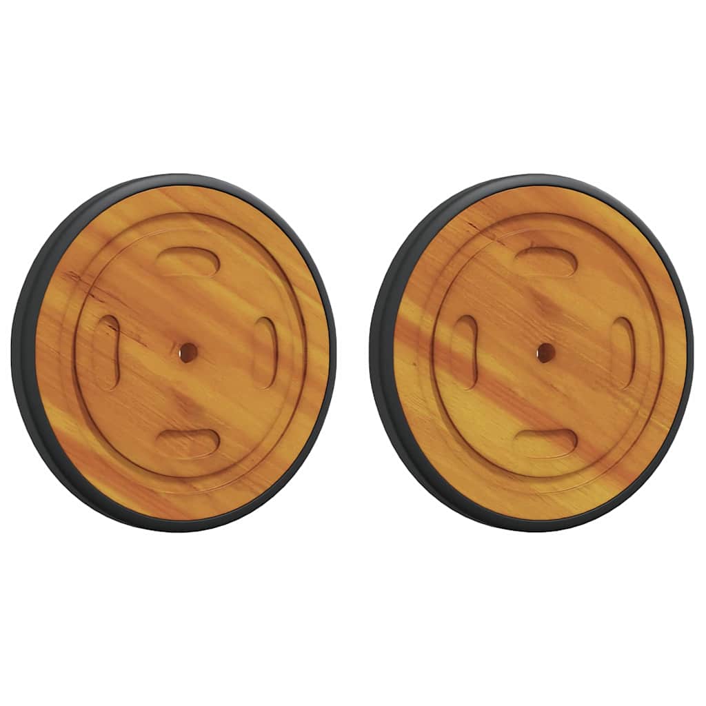 vidaXL Raumräder 2 pcs Braun 20,5 x 20,5 x 2 cm Massivholz Akazie