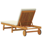 vidaXL Sonnenliege Braun und Creme 199 x 63 x 85 cm Massivholz Akazie