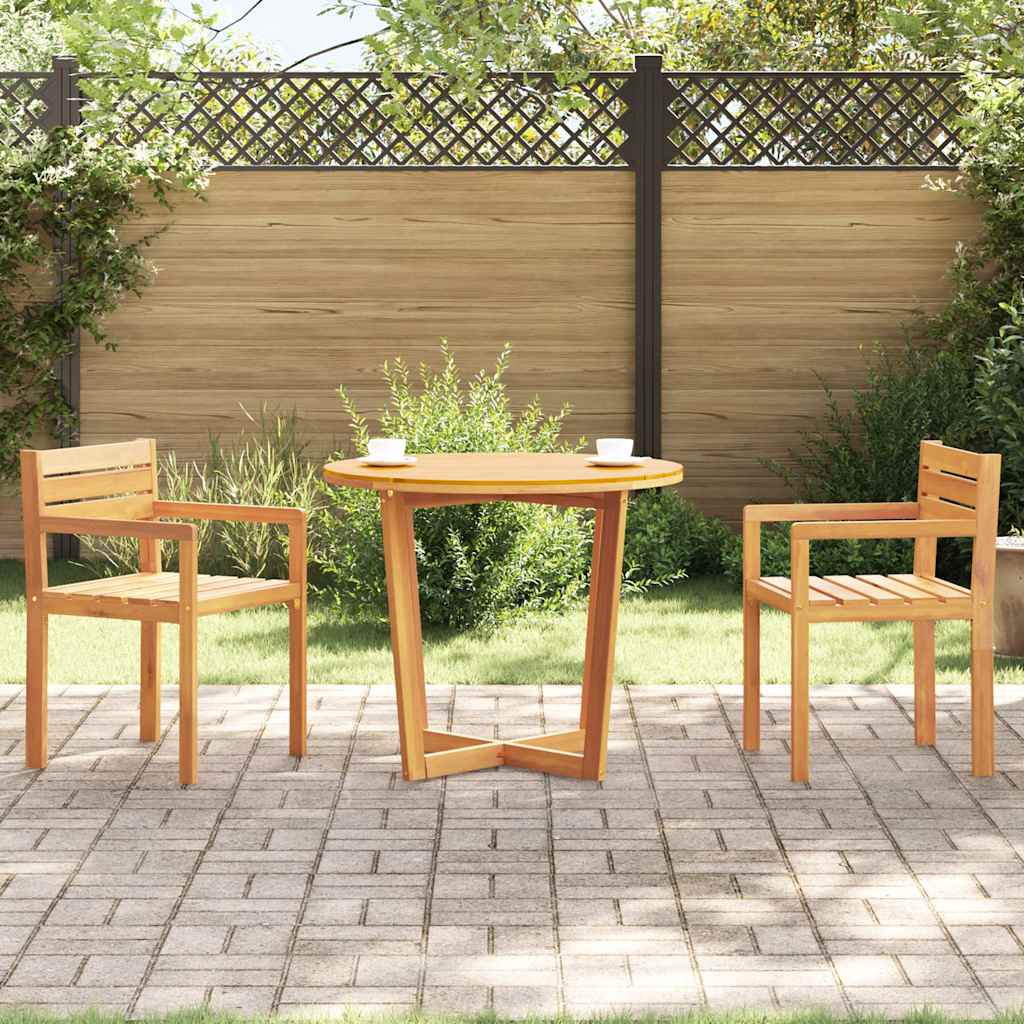 vidaXL Garten-Esstisch Rund Ø90x75 cm Massivholz Akazie