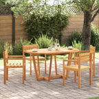 vidaXL Garten-Esstisch Oval 150x90x75 cm Massivholz Akazie