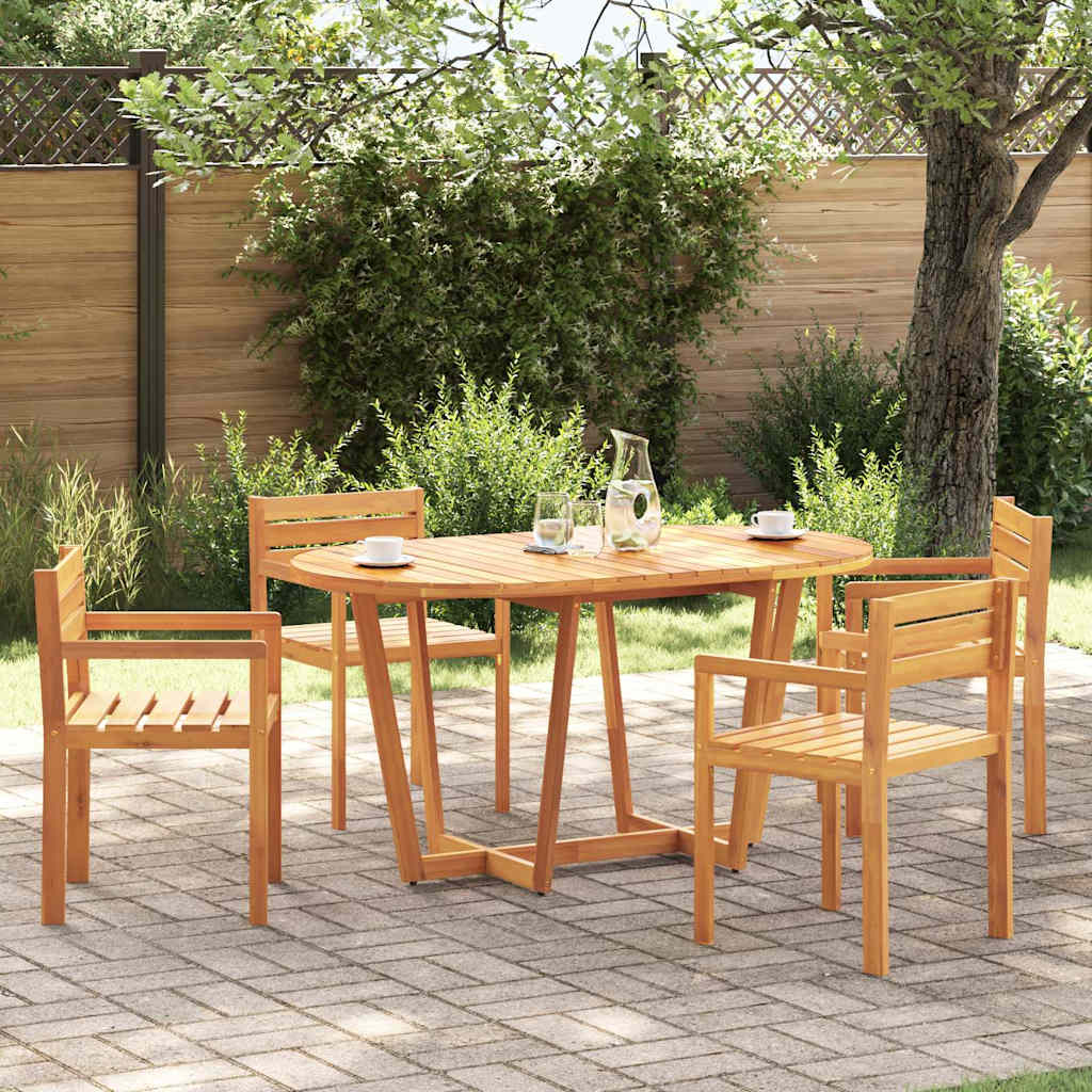vidaXL Garten-Esstisch Oval 150x90x75 cm Massivholz Akazie