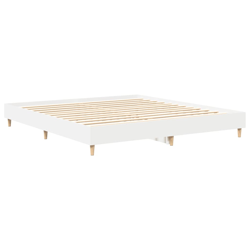 vidaXL Bettgestell ohne Matratze Weiß 200x200 cm Holzwerkstoff