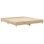 vidaXL Bettgestell ohne Matratze Sonoma-Eiche 200x200 cm Holzwerkstoff
